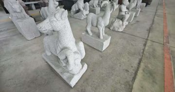 海口芝麻白雕刻 十二生肖 异形雕刻