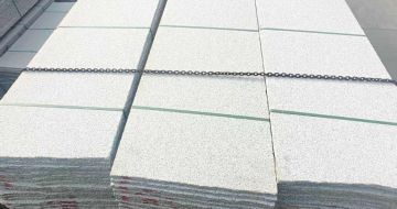 海口芝麻白毛板，石材毛板