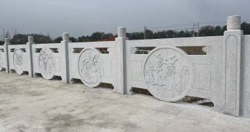 海口芝麻白河道栏杆 石材栏杆
