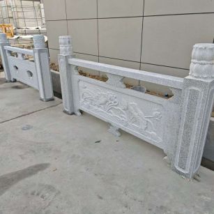 海口芝麻白河道栏杆 石材栏杆