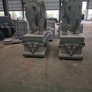 海口芝麻灰花岗岩对象 芝麻白芝麻灰大象