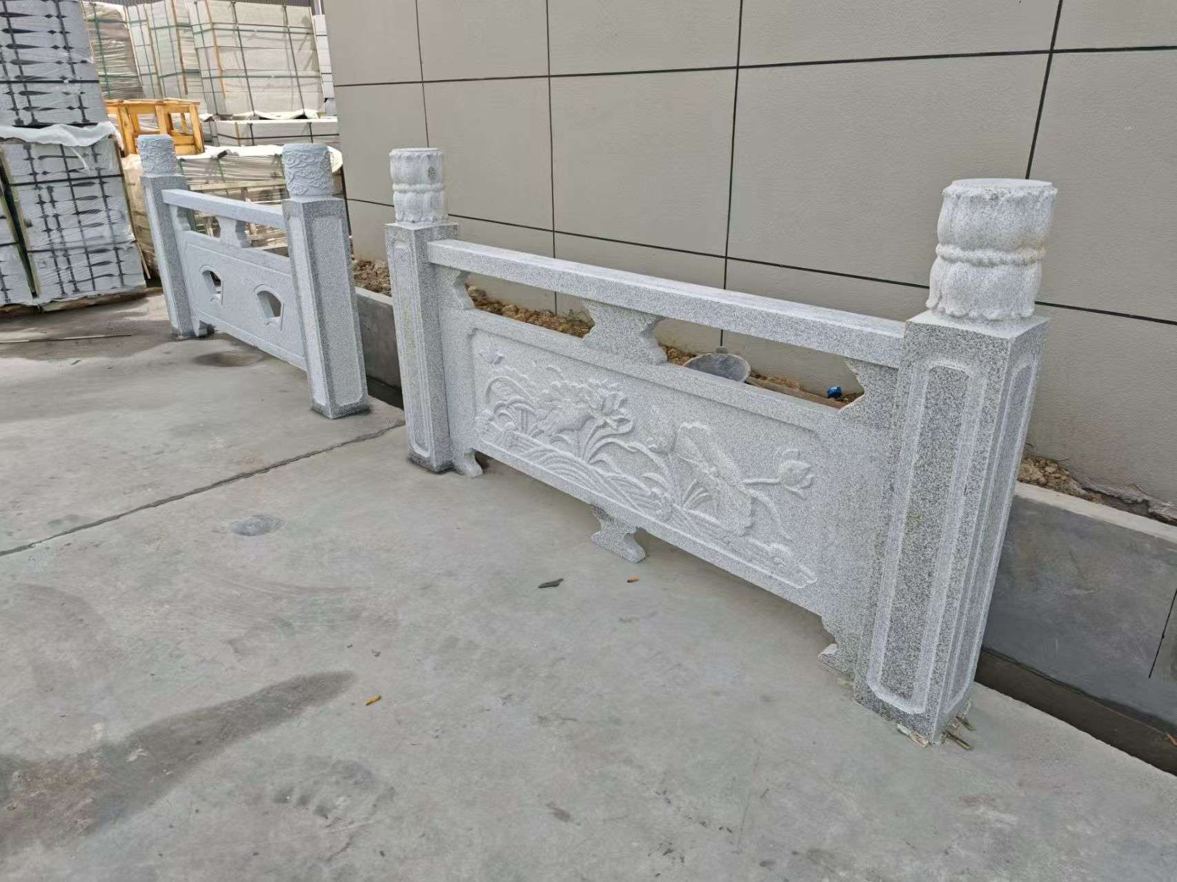 海口芝麻白河道栏杆 石材栏杆