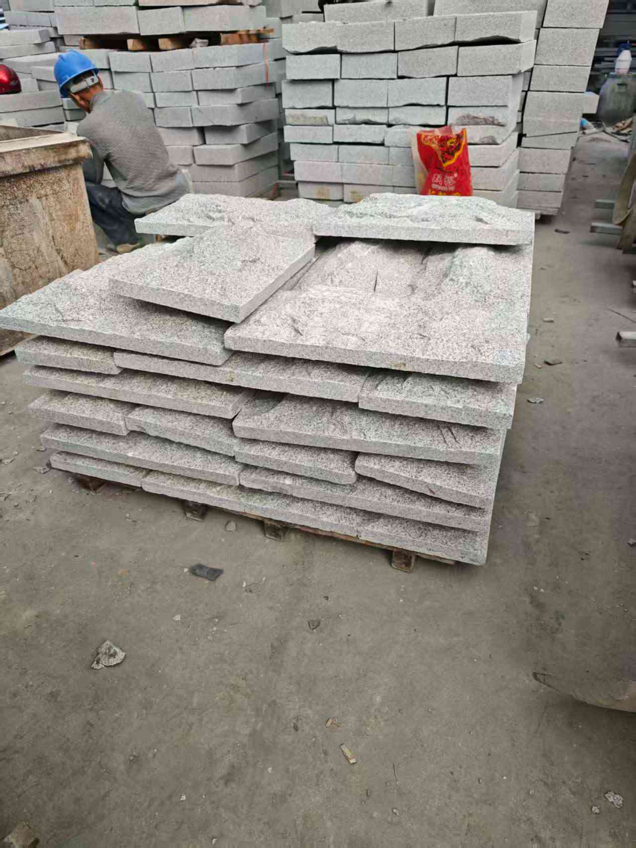 海口芝麻白蘑菇石，自然面